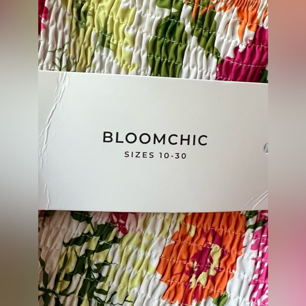BloomChic - NWT - (14-16) Floral Dress with Pink and Green Accents - Picture 3 of 8